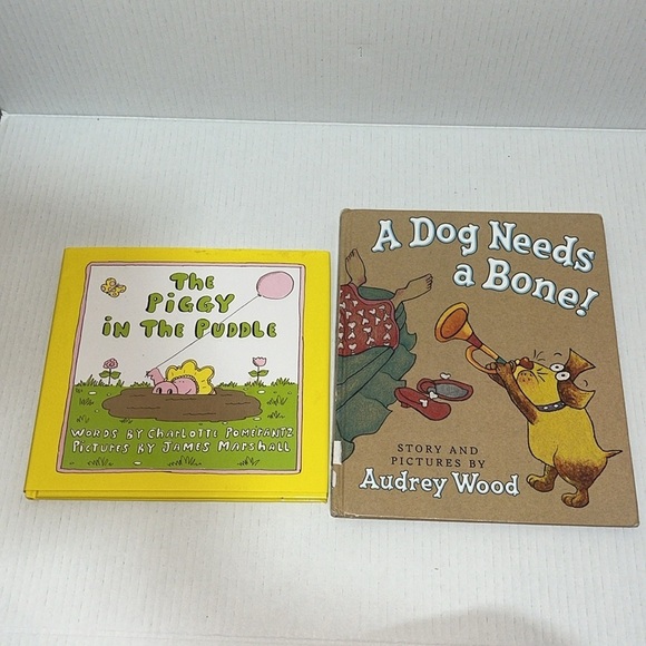 2 kids books The Piggy In The Puddle and A Dog Needs A Bone! - Picture 1 of 10